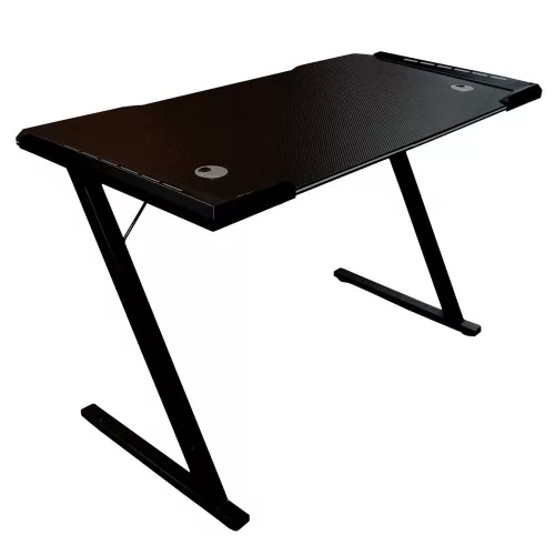 Gamer íróasztal RGB LED-világítással és számítógépes tartókkal, 120×60 cm