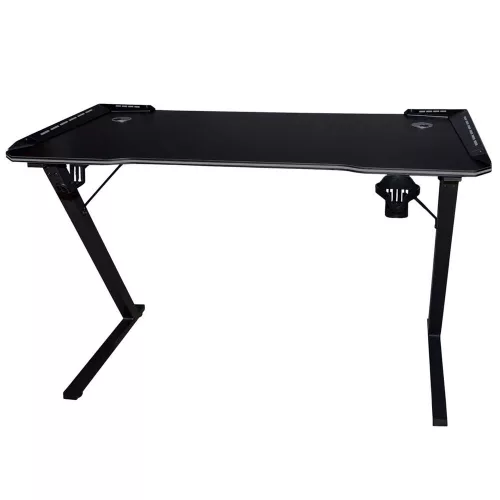 Gamer íróasztal RGB LED-világítással és számítógépes tartókkal, 120×60 cm