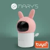 MARY'S Rotatable elektronikus babafigyelő nyuszi rózsaszín WiFi TUYA