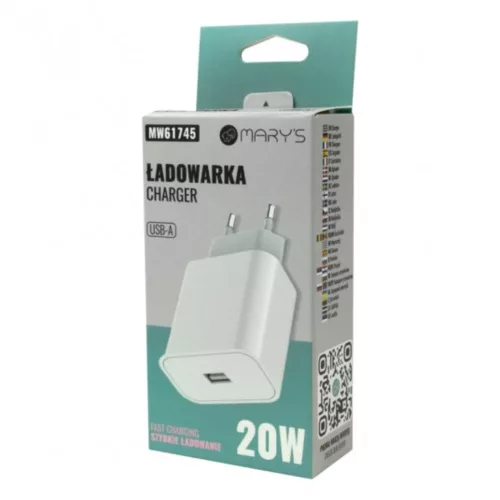 MARY’S 20W USB-A hálózati töltő, fehér
