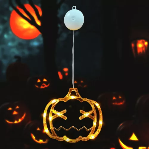 Modee Halloween LED dekoráció Ablakra Elemes H102 (12LED H21x20mm), 3000K, meleg fehér, IP20