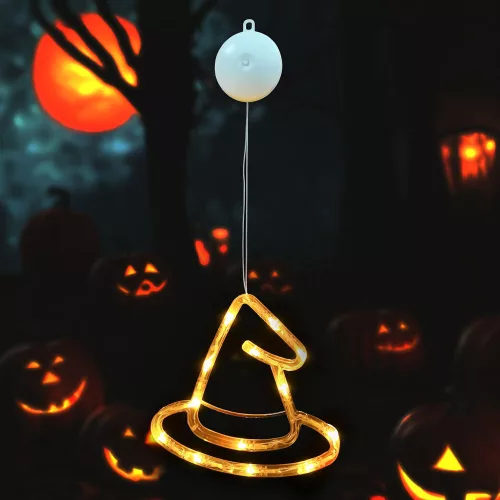 Modee Halloween LED dekoráció Ablakra Elemes H103 (13LED H20x19mm), 3000K, meleg fehér, IP20