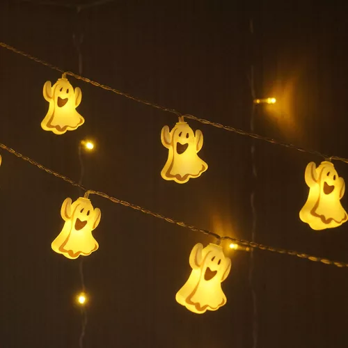 Modee Halloween LED Füzér dekor Elemes H002 (10LED/165cm/15cm), 3000K, meleg fehér, IP20