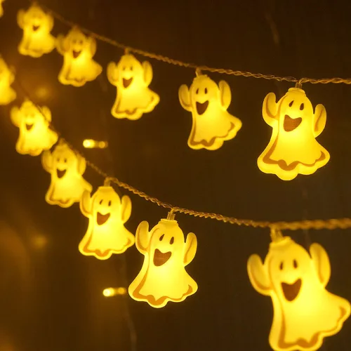 Modee Halloween LED Füzér dekor Elemes H002 (10LED/165cm/15cm), 3000K, meleg fehér, IP20
