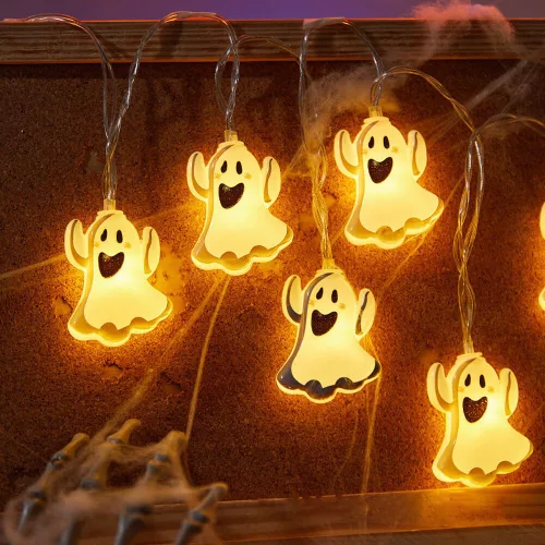 Modee Halloween LED Füzér dekor Elemes H002 (10LED/165cm/15cm), 3000K, meleg fehér, IP20