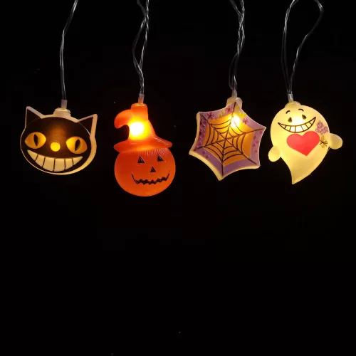 Modee Halloween LED Füzér dekor Elemes H003 (10LED/165cm/15cm), 3000K, meleg fehér, IP20