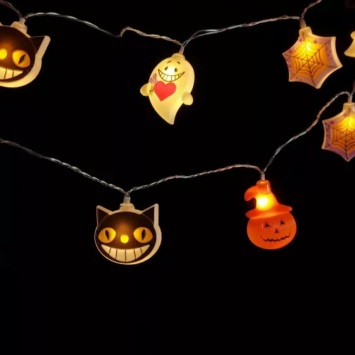 Modee Halloween LED Füzér dekor Elemes H003 (10LED/165cm/15cm), 3000K, meleg fehér, IP20
