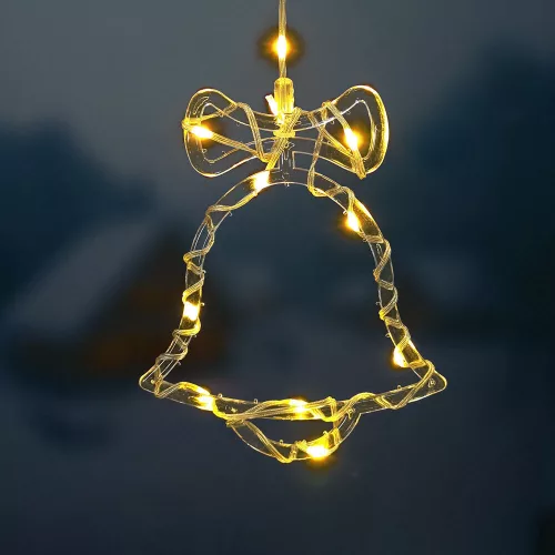 Modee Karácsonyi LED dekoráció Ablakra Elemes C4010 (13LED H173x140mm), 3000K, meleg fehér, IP20