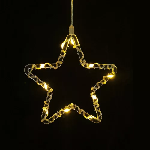 Modee Karácsonyi LED dekoráció Ablakra Elemes C4012 (13LED H163x156mm), 3000K, meleg fehér, IP20