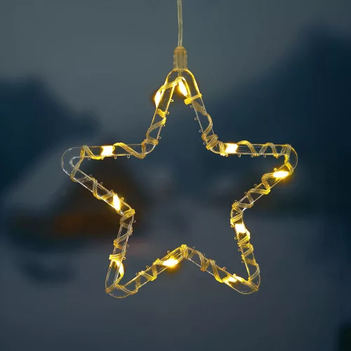 Modee Karácsonyi LED dekoráció Ablakra Elemes C4012 (13LED H163x156mm), 3000K, meleg fehér, IP20
