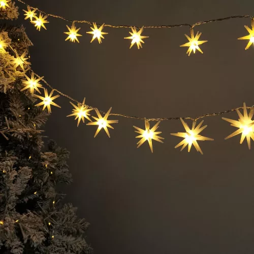 Modee Karácsonyi LED Füzér dekor Elemes C3028 (10LED/135cm/15cm), 2700K, meleg fehér, IP20