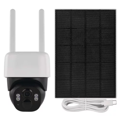 GoSmart Kültéri akkumulátoros kamera IP-1200 WASP wifivel és napelemmel, fehér, IP44, EMOS, H4067