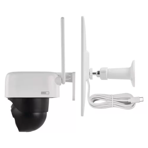 GoSmart Kültéri akkumulátoros kamera IP-1200 WASP wifivel és napelemmel, fehér, IP44, EMOS, H4067