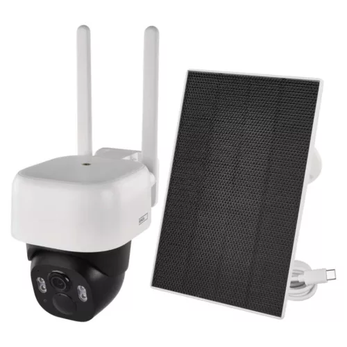GoSmart Kültéri akkumulátoros kamera IP-1200 WASP wifivel és napelemmel, fehér, IP44, EMOS, H4067