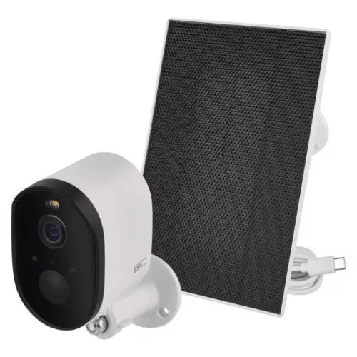 GoSmart Kültéri akkumulátoros kamera IP-1150 SNAP wifivel és napelemmel, fehér, IP44, EMOS, H4073