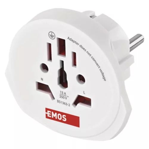 EMOS Utazóadapter Európába látogató külföldieknek, fehér, SKROSS, P0055E