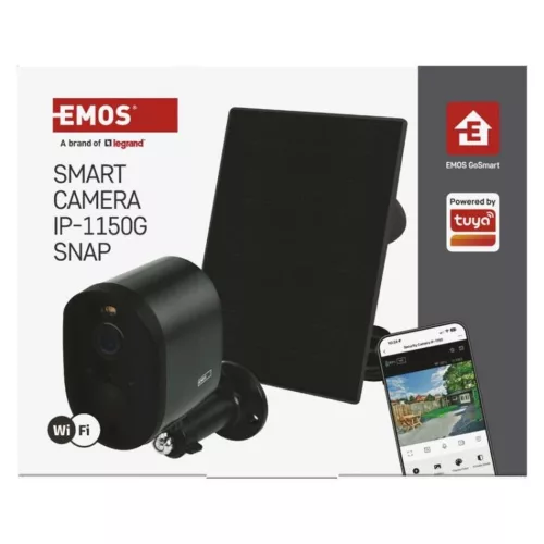 GoSmart Kültéri akkumulátoros kamera IP-1150G SNAP wifivel és napelemmel, antracit, IP44, EMOS, H4173