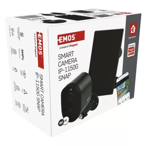 GoSmart Kültéri akkumulátoros kamera IP-1150G SNAP wifivel és napelemmel, antracit, IP44, EMOS, H4173