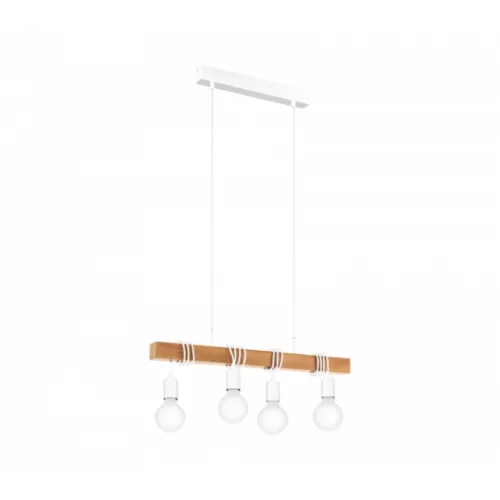 LED lámpa függeszték , mennyezeti , 4 x E27 , acél , fa , fehér , EGLO , TOWNSHEND , 33164