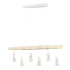 LED lámpa függeszték , mennyezeti , 6 x E27 , acél , fa , fehér , EGLO , TOWNSHEND , 33165