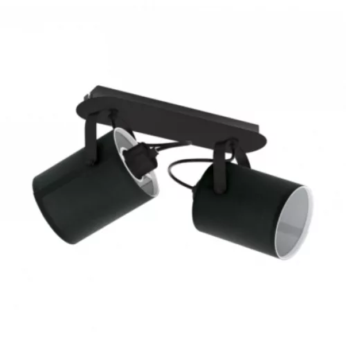 LED lámpatest , spot , 2 x E27 foglalat , billenthető , fekete , EGLO , VILLABATE , 33646