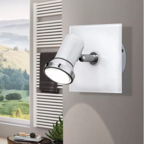 LED lámpatest , spot , 3 Watt , meleg fehér , üveg , fekete , IP44 , EGLO , TAMARA 1 , 33677