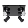 LED corp de iluminat, de tavan, spot, 4 x 3 Watt, alb cald, sticlă, negru, IP44, EGLO, TAMARA 1, 33678