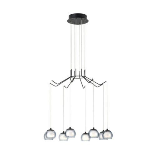 EGLO , 39511 , ROVIGANA , függeszték , 3000 K , LED , 8X3,3W , Yes , IP20 , fekete-átlátszó, fehér