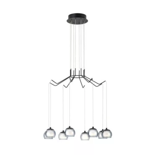 EGLO , 39511 , ROVIGANA , függeszték , 3000 K , LED , 8X3,3W , Yes , IP20 , fekete-átlátszó, fehér