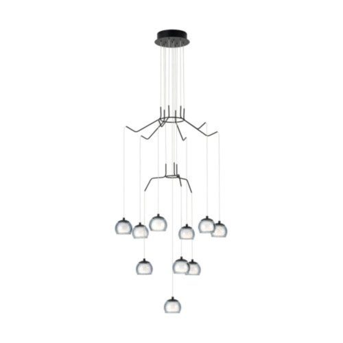 EGLO , 39512 , ROVIGANA , függeszték , 3000 K , LED , 10X3,3W , Yes , IP20 , fekete-átlátszó, fehér