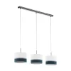 EGLO , 39555 , SPALTINI , függeszték , E27 , 3X60W , IP20 , fehér, ezüst, kék