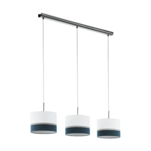 EGLO , 39555 , SPALTINI , függeszték , E27 , 3X60W , IP20 , fehér, ezüst, kék