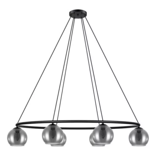 EGLO, 39578, DAGUELLA, lampă suspendată, E14, 6X25W, IP20, negru-transparent