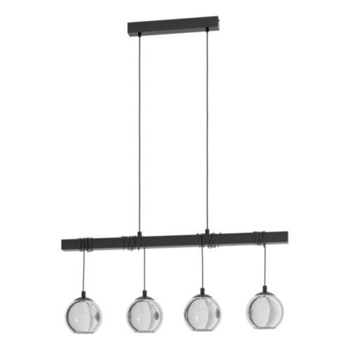 EGLO , 39761 , ARGALLO , függeszték , E27 , 4X40W , IP20 , fekete-átlátszó