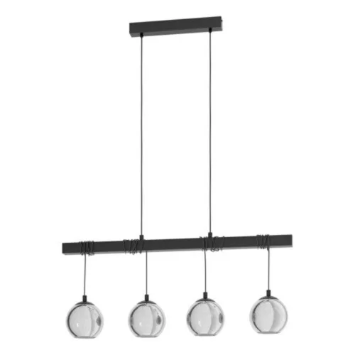 EGLO, 39761, ARGALLO, lampă suspendată, E27, 4X40W, IP20, negru-transparent