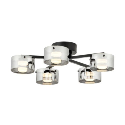 EGLO , 39874 , COPILLOS , mennyezeti lámpa , 3000 K , LED , 5X5,4W , Yes , IP20 , fekete-átlátszó