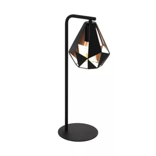 LED lámpa , asztali , E27 , acél , fekete , vörösréz , EGLO , CARLTON 4 , 43058