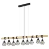 LED lámpa függeszték , mennyezeti , 9 x E27 , acél , fa , fekete , EGLO , TOWNSHEND 5 , 43134