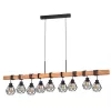 LED lámpa függeszték , mennyezeti , 9 x E27 , acél , fa , fekete , EGLO , TOWNSHEND 5 , 43134