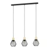 LED lámpa függeszték , mennyezeti , 3 x E27 , acél , fa , fekete , EGLO , PALMORLA , 43378