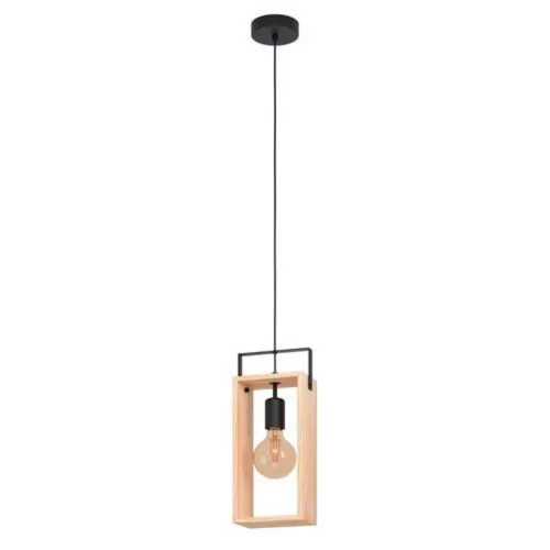 LED lámpa függeszték , mennyezeti , E27 , fa , fekete , EGLO , FAMBOROUGH , 43413