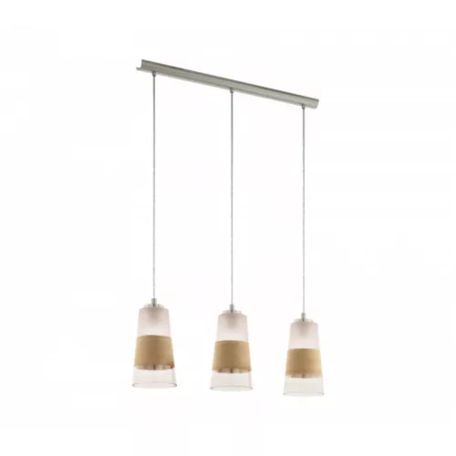 LED lámpa függeszték , mennyezeti , 3 x E27 , acél , matt nikkel , EGLO , BURNHAM , 49152