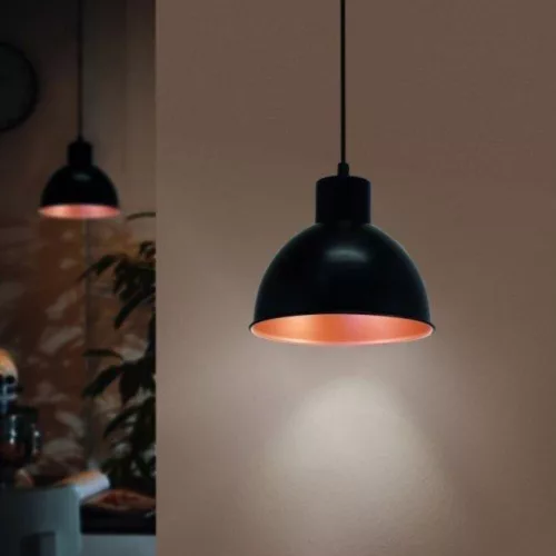 LED lampă lampă suspendată, de tavan, E27, oțel, negru, cupru roșu, EGLO, TRURO, 49238
