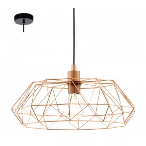 LED lámpa függeszték , mennyezeti , E27 , acél , vörösréz , fekete , EGLO , CARLTON 2 , 49488