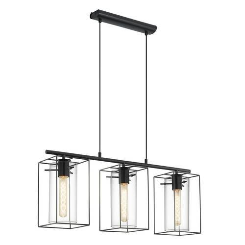 EGLO , 49496 , LONCINO , függeszték , E27 , 3X60W , IP20 , fekete-átlátszó