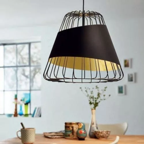 LED lámpa függeszték , mennyezeti , E27 , acél , fekete , EGLO , AUSTELL , 49509
