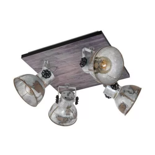 EGLO, 49653, BARNSTAPLE, spot luminos, E27, 4X40W, IP20, cu efect uzat galvanizat