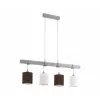 LED lámpa függeszték , mennyezeti , 4 x E27 , fa , textil , fehér , barna , EGLO , TOWNSHEND 2 , 49927