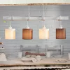 LED lámpa függeszték , mennyezeti , 4 x E27 , fa , textil , fehér , barna , EGLO , TOWNSHEND 2 , 49927