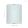 LED lampă, de perete, de tavan, 1 x 60W, E27-es, satinat sticlă, EGLO, GRAFIK, 84028